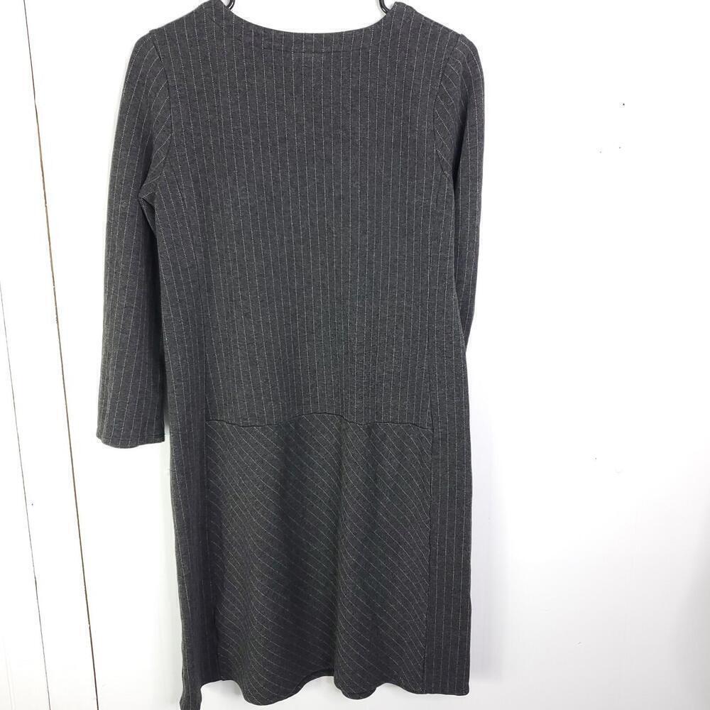 J Jill Dress Womens Small Tall Long Sleeve Stretchy Ponte Striped Mature Modest - Picture 2 of 8